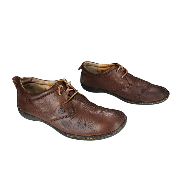 Born Sahara Comfort Shoes sz 9.5 41 Women Split Toe Brown Leather‎ Lace Up READ - Picture 1 of 12